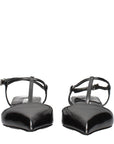 Prada Gray Leather Flat Sandals