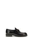 Prada Black Calf Leather Bos Taurus Slip-On Loafers