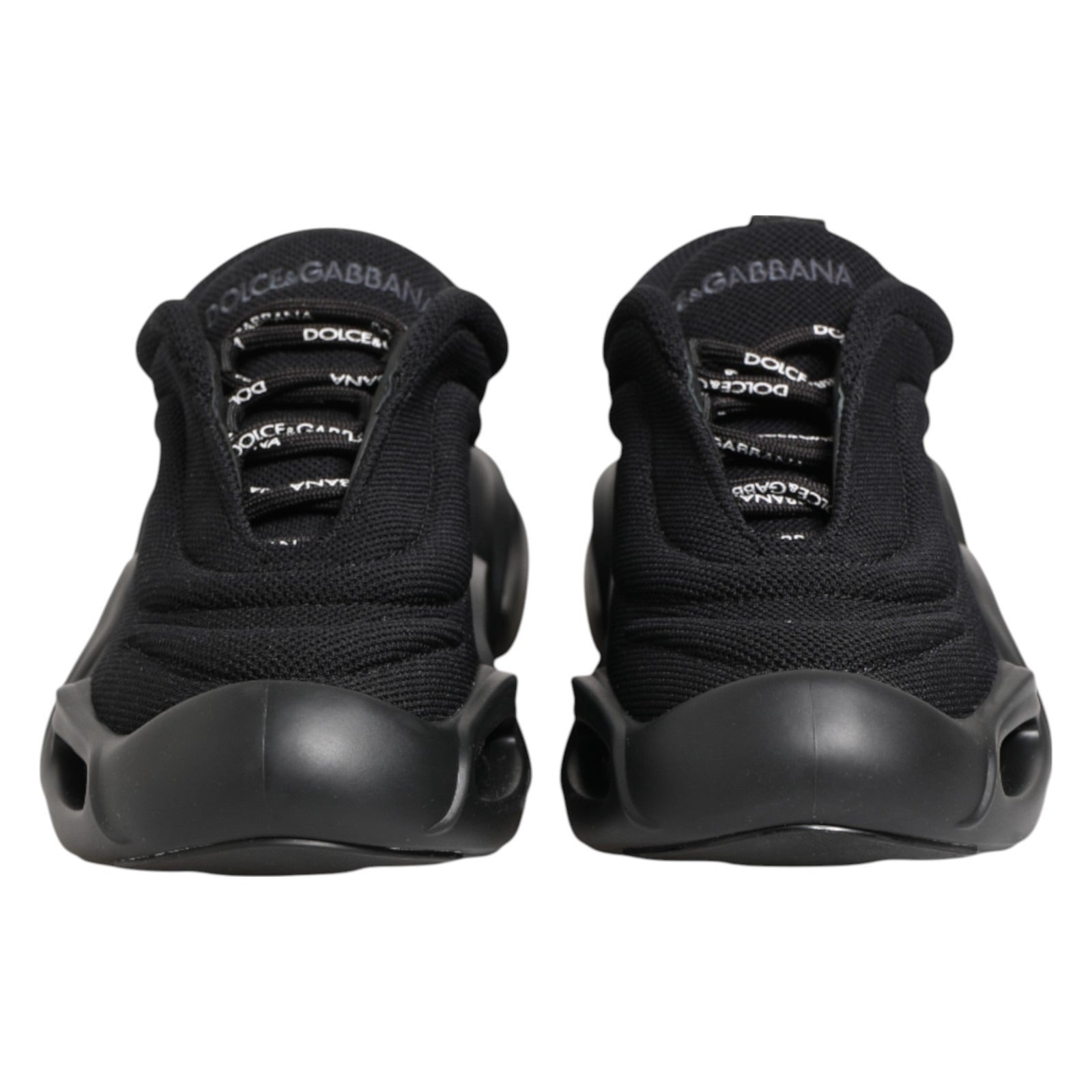 Dolce &amp; Gabbana Black Slip On Low Top Wave Sneakers Shoes