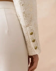 Giacca corta in tweed écru Estefy-shop