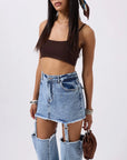 Gonna Split Denim 2-in Fijame