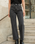 Jeans a vita alta con dettagli