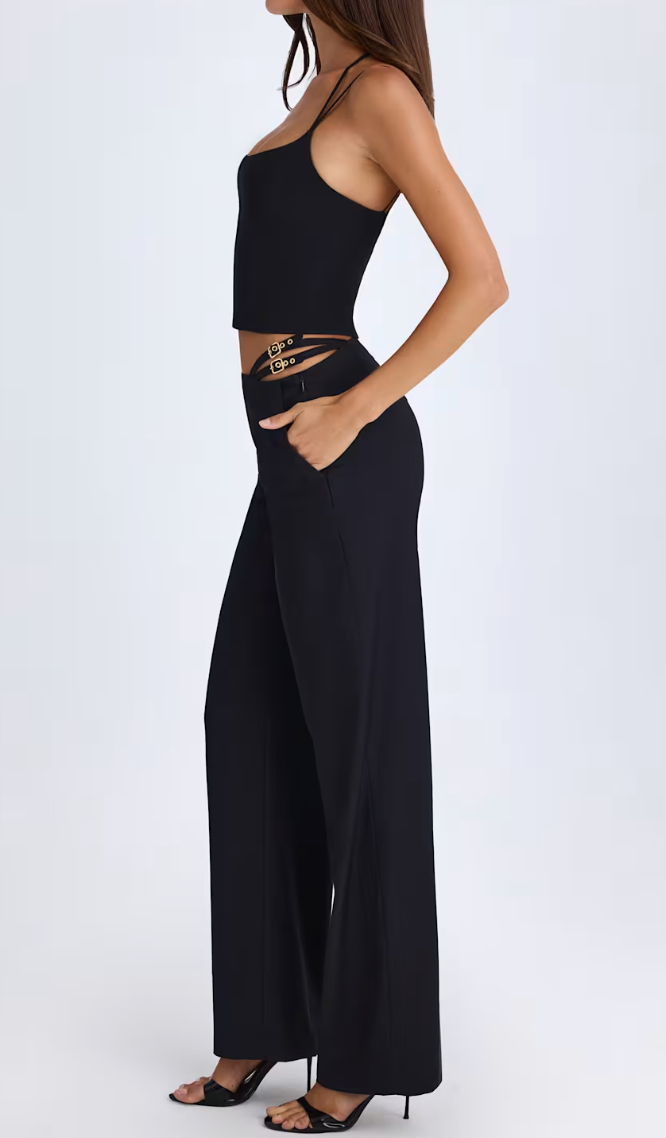 Trousers neri wide-leg FIJAME, design elegante