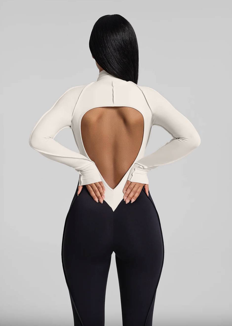 Tuta sportiva donna bicolore effetto modellante