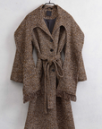 Cappotto in tweed con cintura